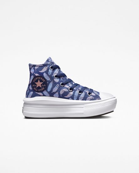 Girls' Converse Chuck Taylor All Star Move Feathers High Top Platform Shoes Purple / Royal | AU 30465Q